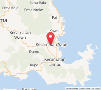 Map of Sape, West Nusa Tenggara