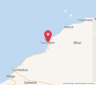 Map of Sausapor, Southwest Papua