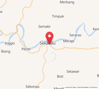 Map of Sekadau, West Kalimantan