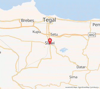 Map of Slawi, Central Java