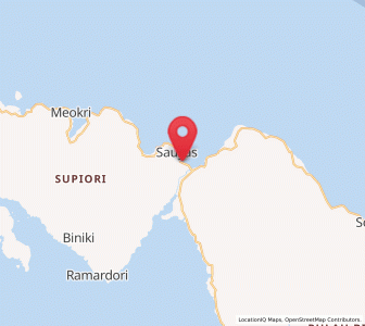 Map of Sorendeweri, Papua