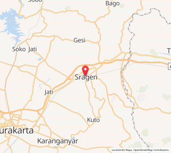 Map of Sragen, Central Java