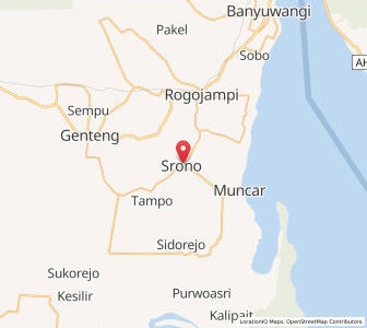 Map of Srono, East Java