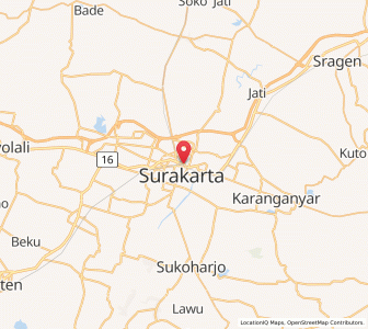 Map of Kota Surakarta, Central Java