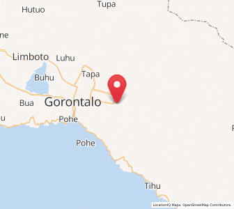 Map of Suwawa, Gorontalo