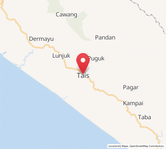 Map of Tais, Bengkulu