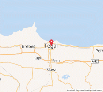 Map of Kota Tegal, Central Java