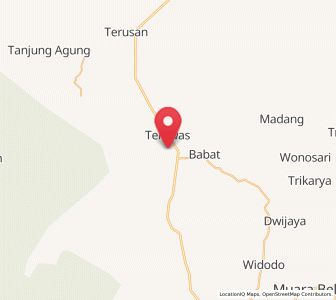 Map of Terawas, South Sumatra