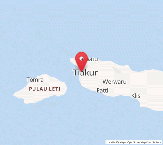 Map of Tiakur, Maluku