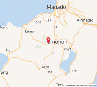 Map of Tomohon, North Sulawesi