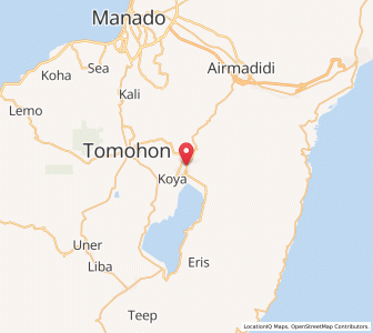 Map of Tondano, North Sulawesi