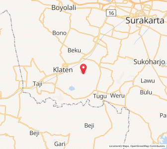 Map of Trucuk, Central Java