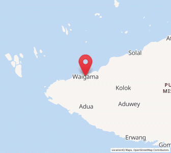 Map of Waigama, Southwest Papua