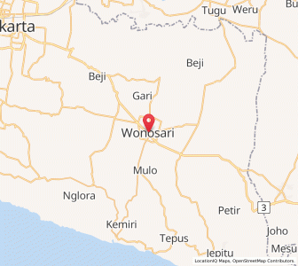 Map of Wonosari, Yogyakarta