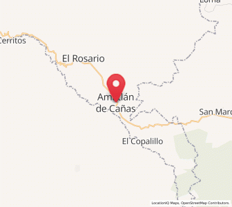 Map of Amatlán de Cañas, Nayarit