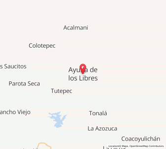 Map of Ayutla de los Libres, Guerrero