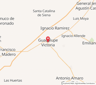 Map of Ciudad Guadalupe Victoria, Durango