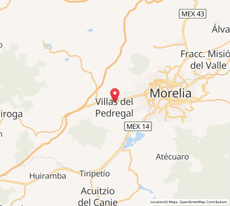 Map of Conjunto Habitacional Villas del Pedregal, Michoacán