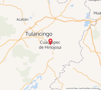 Map of Cuautepec de Hinojosa, Hidalgo