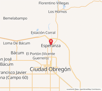 Map of Esperanza, Sonora