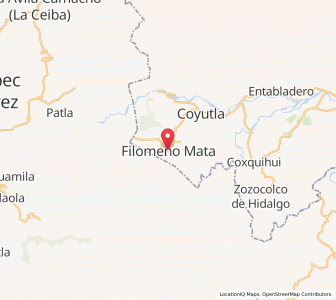 Map of Filomeno Mata, Veracruz