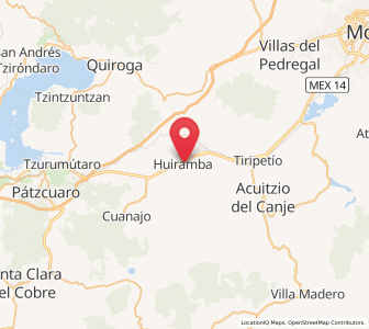 Map of Huiramba, Michoacán