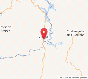 Map of Infiernillo (Morelos de Infiernillo), Michoacán