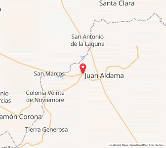 Map of Miguel Auza, Zacatecas