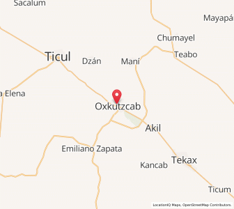 Map of Oxkutzkab, Yucatán
