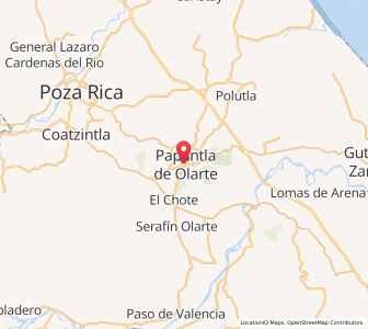 Map of Papantla de Olarte, Veracruz