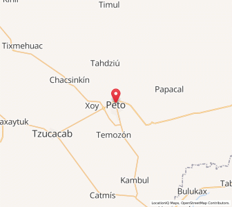Map of Peto, Yucatán