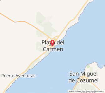 Map of Playa del Carmen, Quintana Roo