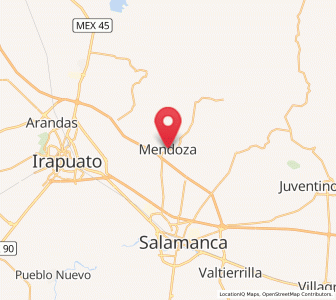 Map of San José de Mendoza, Guanajuato