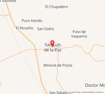 Map of San Luis de la Paz, Guanajuato