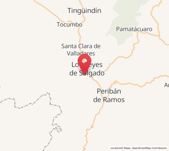 Map of San Sebastián, Michoacán