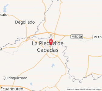 Map of Santa Ana Pacueco, Guanajuato