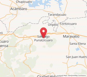 Map of Santiago Puriatzícuaro, Michoacán