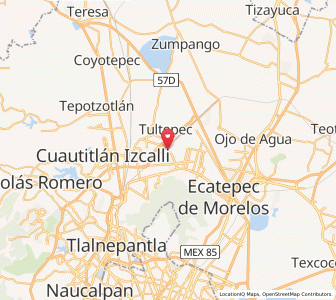 Map of Santiago Teyahualco, México