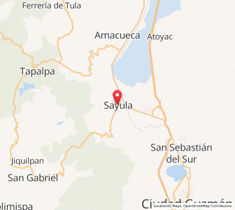 Map of Sayula, Jalisco