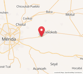 Map of Tixpéhual, Yucatán