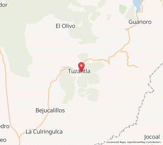 Map of Tuzantla, Michoacán