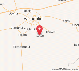 Map of Xocen, Yucatán