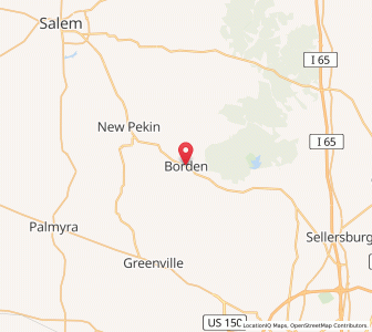 Map of Borden, Indiana