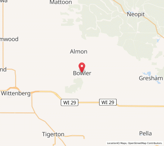 Map of Bowler, Wisconsin
