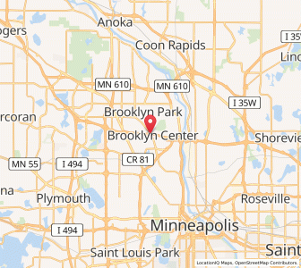 Map of Brooklyn Center, Minnesota