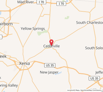 Map of Cedarville, Ohio