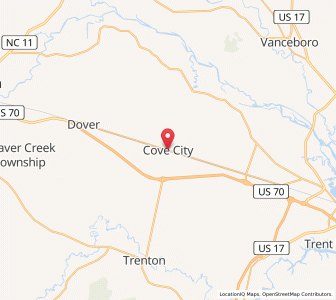 Map of Cove City, North Carolina