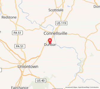 Map of Dunbar, Pennsylvania
