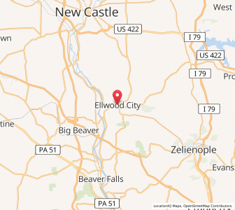 Map of Ellwood City, Pennsylvania