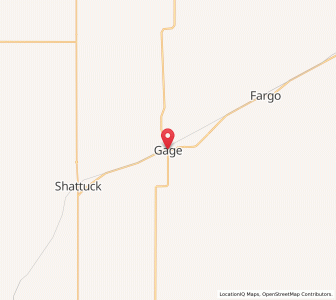 Map of Gage, Oklahoma